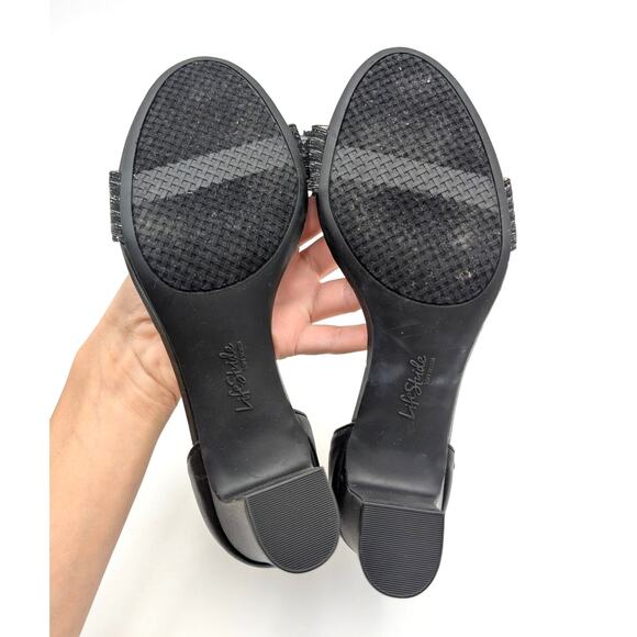 LifeStride Florence Bow Heel Sandals Women's Ankle Strap Black Size US8M EU38.5 - Picture 8 of 10